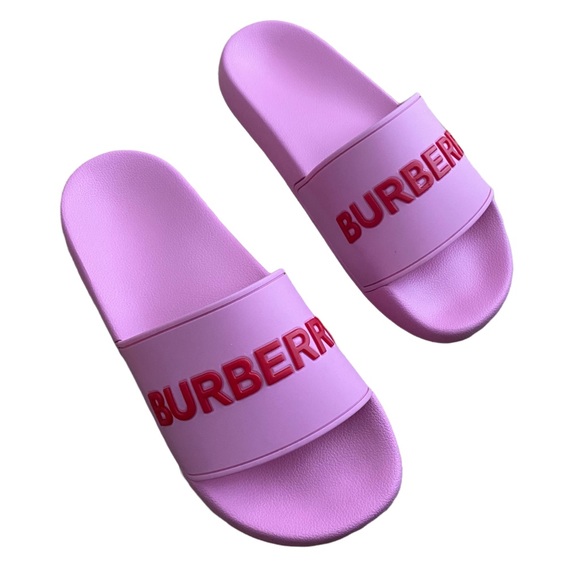 SOLD:Burberry Women's Furley Logo Slide Sandals - Bubblegum Pink, 39EU/9US - Picture 4 of 9
